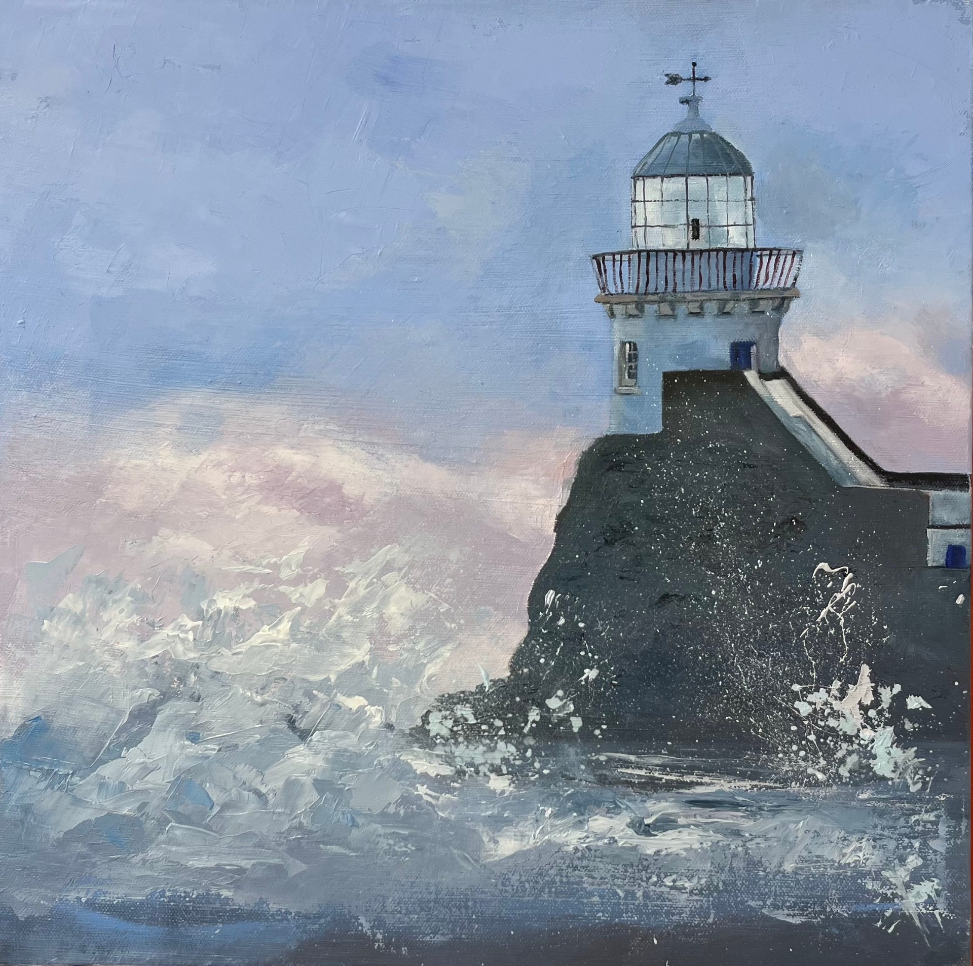 Balbriggan Lighthouse — Oil on canvas, sold