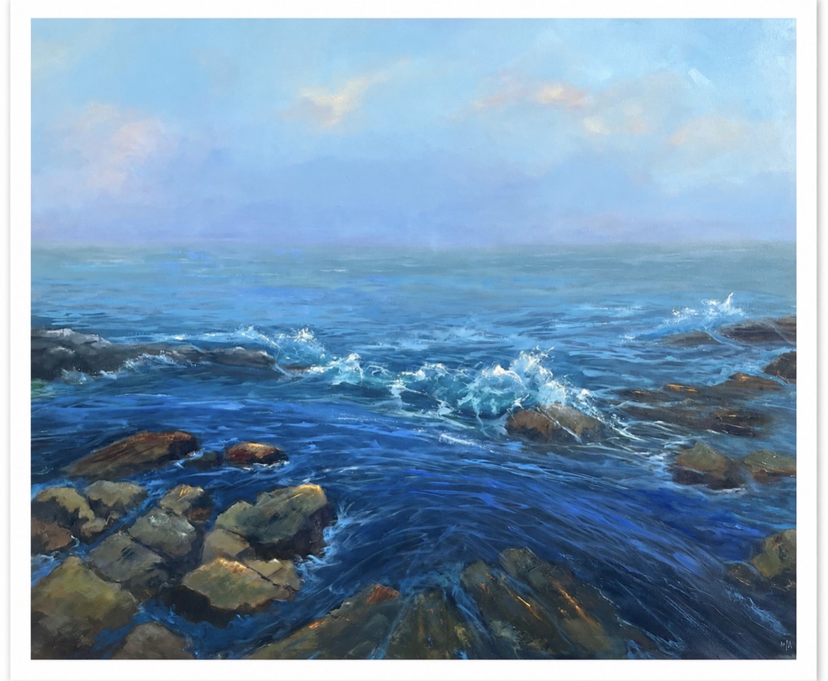 The Rhythm of the Sea — Oil on canvas, 100 × 120 cm (unframed), by Marie Kelly