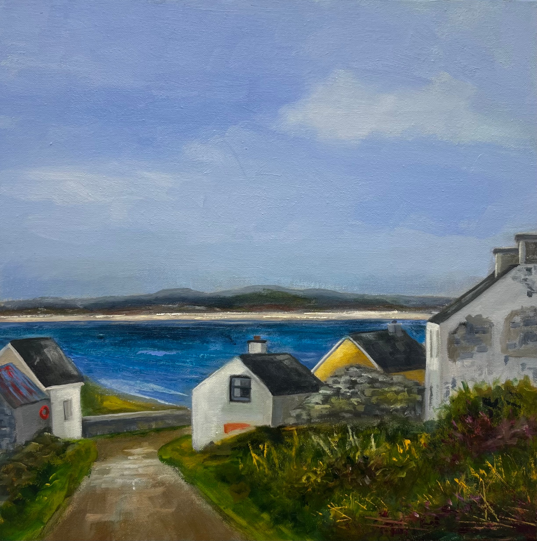 Off to the Beach — Oil on canvas, sold